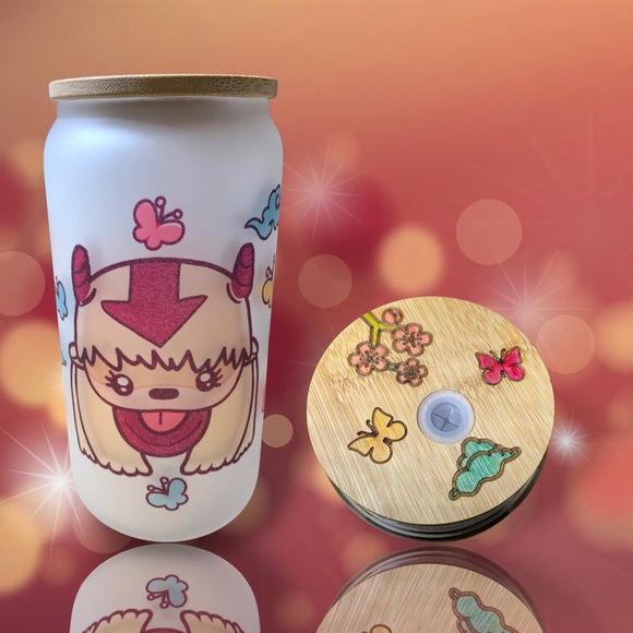 Cute 16oz Appa, flying bison, icons glass beer can either frosted or Clear. - Picture 4 of 11